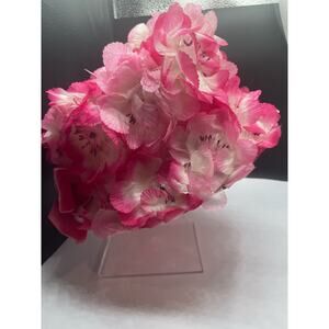 Vintage Macy's Pink White Flowers Hat